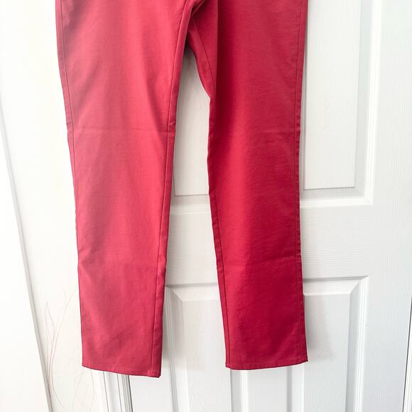 Peter Millar Crown Sport EB66 Performance Five Pocket Red Golf Trouser Pants 35 - Picture 4 of 13